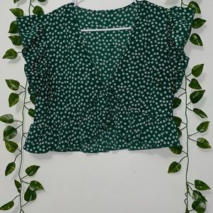 Green Shein crop top